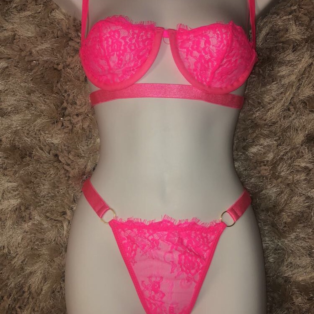 Neon Pink Lingerie Set